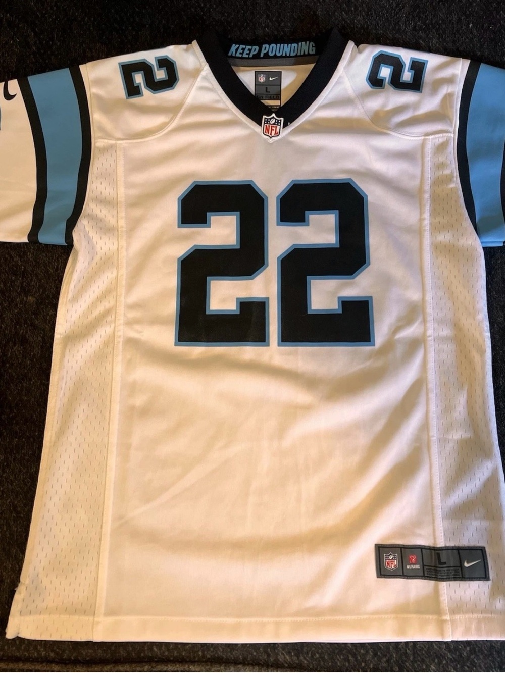 Nike NFL Carolina Panthers Christian McCaffrey #22 On-Field Jersey White L youth